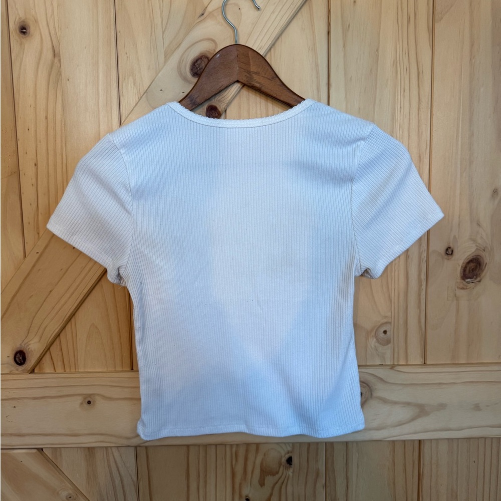 Gaze Cream Ribbed Top - Picture 3 of 3